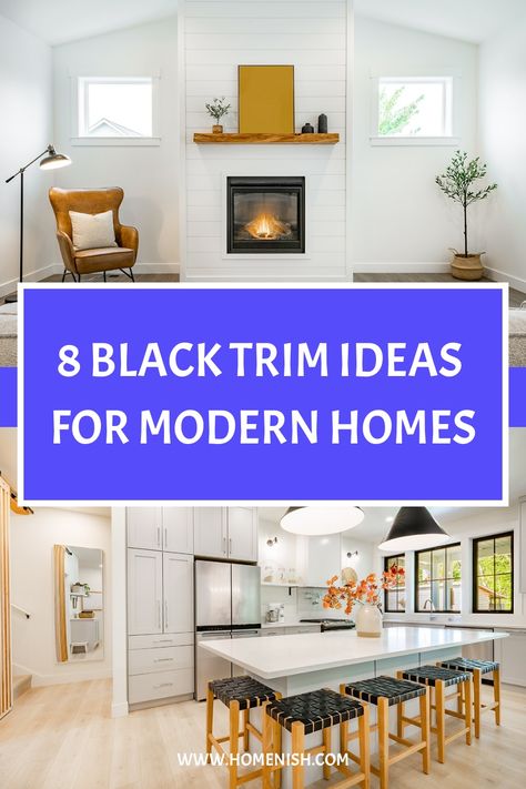 Embracing black trim in your house can bring a modern edge to your decor. Here, we outline eight excellent strategies for incorporating black trim into your home, each promising to infuse your space with a bold and refreshing vibe. Black Trim Basement, Walls With Black Trim, House With Black Trim, Black Baseboards, Black Trim Interior, Black Window Frames, Painted Staircases, Dark Trim, Trim Ideas