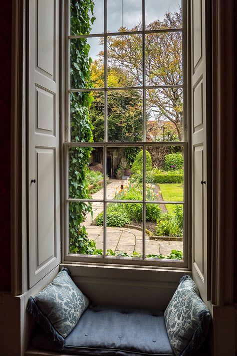 wanderthewood: “Window seat in Mompesson House, Salisbury, Wiltshire, England by Bob Radlinski ” House Viewing, Window View, Open Window, Through The Window, Salisbury, Window Seat, House Inspo, Dream Home Design, Decoration Design