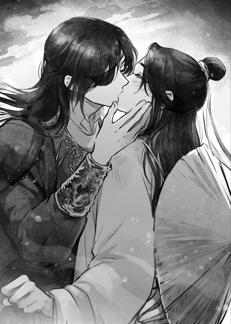 Tgcf Official Art Novel, Tgcf Novel Illustration, Tgcf Official Art, Male Concubine, Tgcf Novel, Mxtx Novels, Heaven Official's Blessing, Kiss Art, Hua Cheng