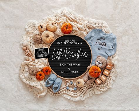 Just had to share our news with the world and decided today was a good day! 💙💙 October Pregnancy Announcement, Thanksgiving Baby Announcement, Pregnant With Boy, Digital Baby Announcement, Fall Pregnancy Announcement, Pregnancy Announcement Template, Baby Due Date, Digital Pregnancy Announcement, Fall Girl