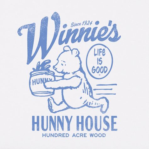 Winnie The Pooh Graphics, Graphic Tee Design, Cloud White, Room Posters, Kids Prints, Help Kids, 로고 디자인, Brand Packaging, Blue Aesthetic