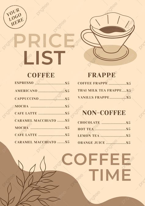 Coffee Price List Design, Coffee Shop Menu Ideas, Plant Coffee Shop, Coffee Shop Menu Design, Menu Coffee Shop, Mosque Poster, Coffee Shop Menu Board, Coffee List, Coffee Menu Design