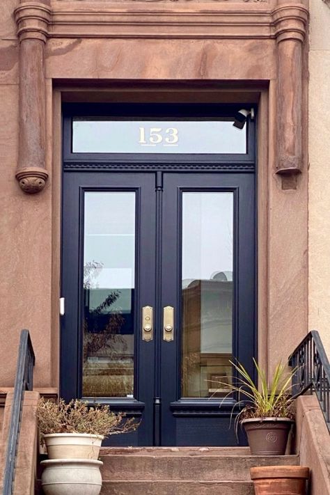 Expertly Crafted Wood Doors for Historic & Landmark Properties, Townhouses, Brownstones Commercial Exterior Doors, Brownstone Exterior, Entrance Wood Door, Historic Doors, Door Solutions, Fine Paints Of Europe, Door Detail, Greek Revival, Row House