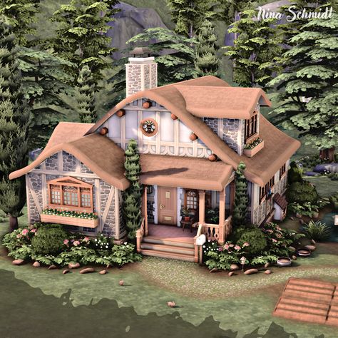 Get Together & Cottage Living Large Cottage Floor Plans, Cottswald Cottages, Sims 4 Houses Cottage Living, Sims Cottage Living House, Cottage Living Sims 4 House, Large Cottage House Plans, Sims 4 Cottage Living House, Sims 4 Houses Cottages, Sims4 Cottage House