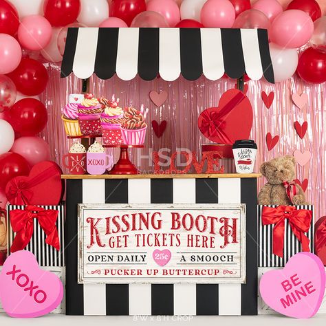 Our Valentine's Cupcakes & Kisses photo backdrop will have you puckering up buttercup! This printed backdrop features a kissing booth, balloon garland and lots of Valentine's Day goodies, like presents and sweets. Please note: The colors you see on the website are intended to be used as a guide as there may be variances in color with different monitor calibrations. Watermark will not appear on printed backdrop. Please read our FAQ page and contact us with any questions prior to placing an order. search words: Valentine's Day balloon backdrop, party, love, hearts, kissing booth, valentine picture background Valentine's Cupcakes, Valentines Photo Booth, Valentine Day Kiss, Valentine Backdrop, Backdrops For Photography, Valentine Photo Shoot, Valentine Picture, Valentines Cupcakes, Valentines Day Photos