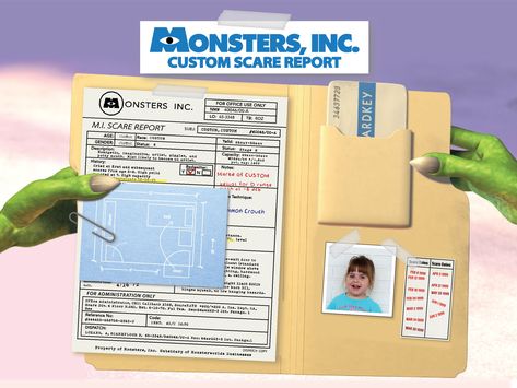 Child Scare Report Customizable Movie Prop Digital Download Print From Home - Etsy Monsters Inc Room, Monsters Inc Decorations, Monsters Inc Halloween, Monster University Birthday, Monster University Party, Monsters Inc Boo, Monster Inc Birthday, Monster Inc, Newspaper Cover