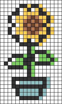 Perler Bead Patterns Plants, Plant Pixel Art, Tiny Pixel Art, Pixel Art Flower, Pixel Art Cute, Graph Paper Drawings, Tiny Cross Stitch, Easy Pixel Art, Pixel Art Templates