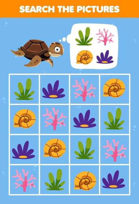 Education game for children help cute cartoon turtle square the correct coral set picture printable underwater worksheet Cartoon Turtle, Digital Weekly Planner, Games For Kids, Helping Kids, Cute Cartoon, Diy And Crafts, Vector Free, Coral, Square