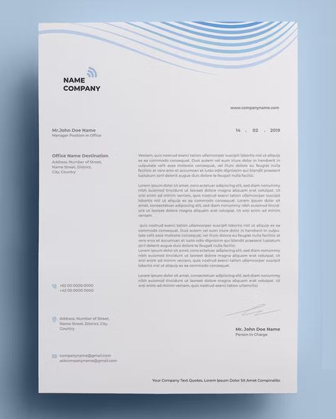 Clean Letterhead Design Template AI, EPS, PSD Elegant Letterhead, Office Names, Letterhead Template, Letterhead Design, Document Templates, Information Design, Letterhead, Lettering Design, Social Media Design