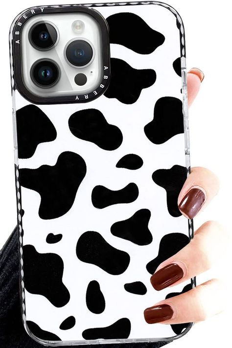 PRICES MAY VARY. 🐄【Compatibility & Professional Support】This cute cow print phone case compatible for iPhone 14 Pro Max (6.7 inch) Only. Support Wireless Charging. 🐄【Non-Slip Comfortable Feel】This iPhone 14 Pro Max Case Cow Print will never faded or discolor. No greasy fingerprints or annoying scratches left, comfortable touching feeling. 🐄【Clear with Design Sturdy iPhone 14 Pro Max Cute Case】Transparent Phone Case for iPhone 14 Pro Max with black and white cute animal cow spots pattern desig Christmas List Items, Cow Phone Case, Animal Print Phone Cases, Cow Spots, Christian Hoodies, Phone Ideas, Trendy Phone Cases, Spots Pattern, Pink Cases