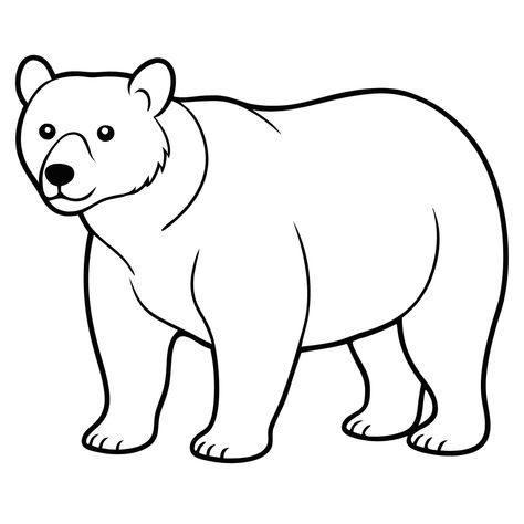 Bear Clipart Black and White Bear Sketch Simple, Bear Clipart Black And White, Cute Bear Photo, Animals Outline, Bear Outline, Birds Clipart, Bear Sketch, Animal Outline, Black And White Clipart