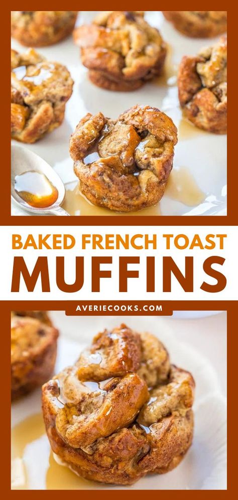 Baked French Toast Muffins, breakfast ideas, brunch party French Muffins, French Toast Bites, Chunky Chef, French Toast Muffins, Baked French Toast, French Toast Sticks, Pet Things, Cinnamon French Toast, Sweet Muffin