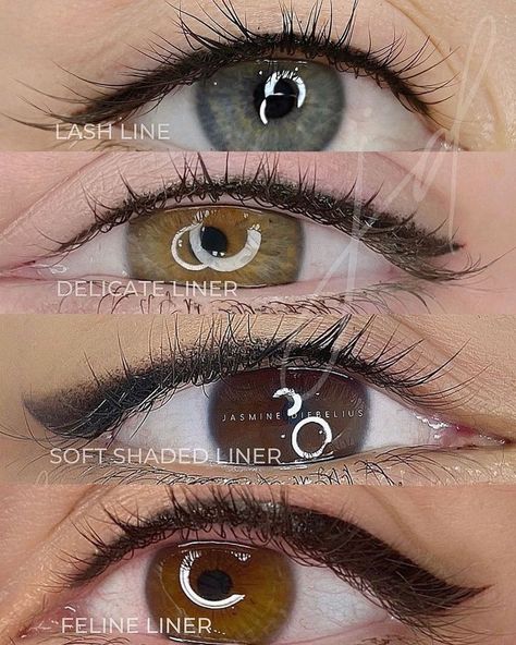 Pin on makeup Permanent Top Eyeliner, Permanent Eyeliner Hooded Eyes, Eyeliner Tattoo Permanent For Hooded Eyes, Permanent Eyeliner Styles Natural, Permanent Eye Makeup, Eyeliner Tattoo Ideas, Permanent Eyeliner Styles, Permanent Eyeshadow, Tatoo Eyeliner