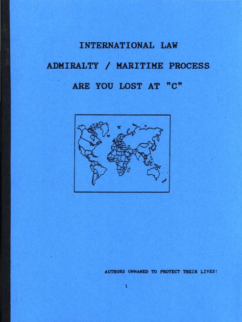 International Law, Admiralty, Maritime Process, Form #09.061 Maritime Law, International Law