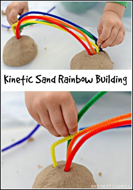 Sand Play Ideas Preschool, Homemade Kinetic Sand, Sand Activities, Rainbow Activity, Play Doh Activities, Light Table Activities, Sensory Activities For Kids, Table Activities, Rainbow Activities