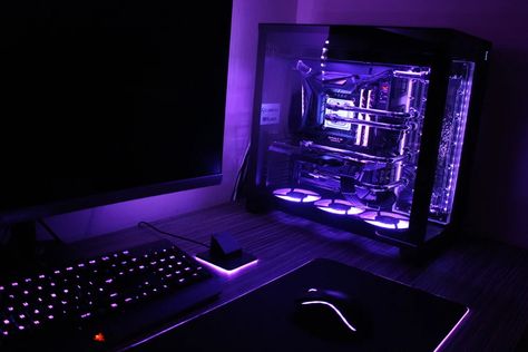 Deep Purple Chrome » builds.gg Gaming Aesthetic Purple, Pc Gaming Setup Aesthetic Purple, Gamer Purple Aesthetic, Black And Purple Pc Setup, Purple Pc Setup Aesthetic, Purple Computer Aesthetic, Purple Computer, Purple Gamer Aesthetic, Purple Gaming Aesthetic