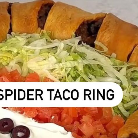 Delish on Instagram: "Don’t be scared it’s just a Spider Taco Ring! 🕸️🕷️ Guaranteed to be the crowd favorite at your Halloween party. Try it out using the link in bio. 🎥 @thegarnishedpalate @itsashrev" Spider Taco Dip, Spider Taco Ring, Halloween Tacos, Halloween Taco Dip, Halloween Party Menu, Taco Ring, Halloween Foods, Taco Dip, Halloween Goodies