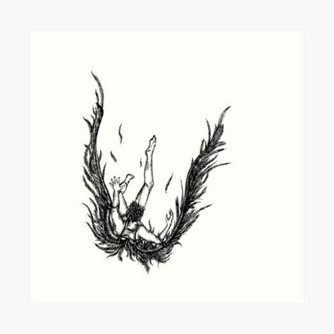 Falling Tattoo, Icarus Art, The Fall Of Icarus, Icarus Tattoo, Person Falling, Get A Tattoo, Greek Mythology, The Rise, Maple Leaf Tattoo