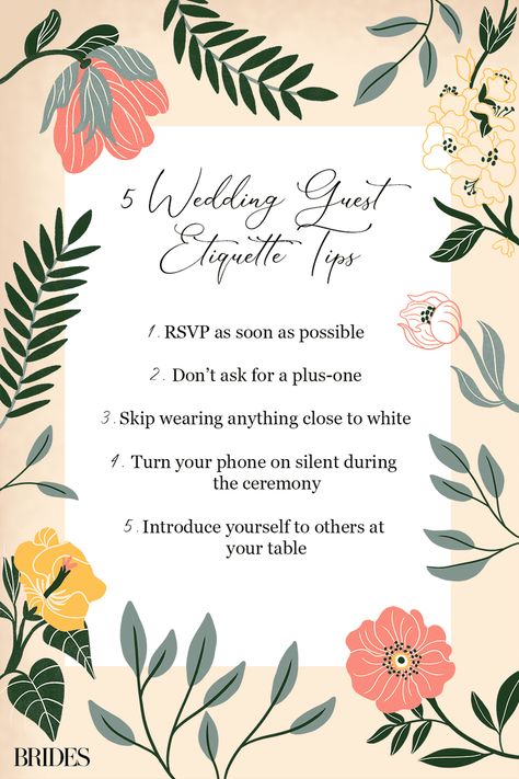 Wedding Rules For Guests, Wedding Rules, Wedding Guest Etiquette, Daughter Songs, Etiquette Rules, Wedding Etiquette, Wedding Attire, The Rules, Wedding Guest