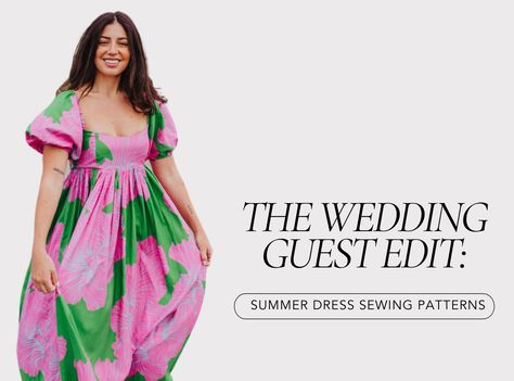 The Wedding Guest Edit: Summer Dresses 👗⁠ ⁠ Do you have a wedding to attend this summer? Maybe you’re planning to sew something and need to make your final decision before time disappears. We’ve got you and will save loads of time with a round-up of some of the best dress sewing patterns you could make to wear to a summer wedding. ⁠ ⁠ We shortlisted options across the maxi, midi and mini categories, so there is something for every style of wedding and personal taste! 💃⁠ Sew Wedding Guest Dress, Sewing Wedding Guest Dress, Wedding Guest Dress Pattern Sewing, Wedding Guest Sewing Pattern, Wedding Guest Dress Pattern, Summer Dress Sewing, Peony Dress, Summer Dress Sewing Patterns, Daphne Dress