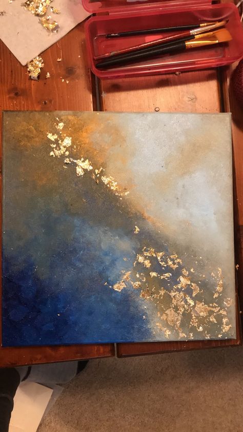 Gold Accent Painting, Gold Leaf Butterfly Painting, Gold Leaf Acrylic Painting, Gold Flake Painting Canvases, Gold Flakes Painting, Gold Leaf Abstract Painting, Gold Leaves Art, Gold Flake Painting, Gold Paper Painting