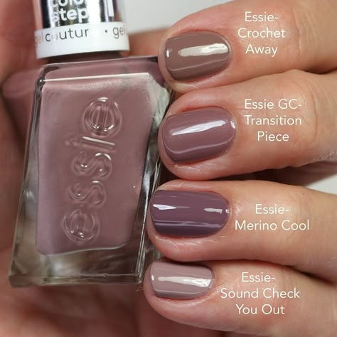 Essie Gel Couture Swatches, Essie Nail Polish Fall, Essie Gel Nail Polish, Opi Nail Polish Colors, Essie Nail Colors, Opi Nail Colors, Simple Fall Nails, Essie Gel Couture, Essie Gel