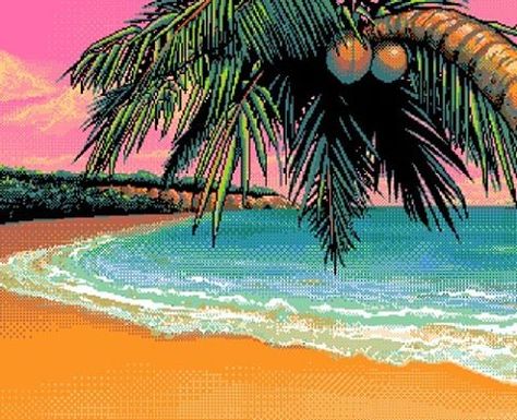 when u finished ur final so ur stuck in a room for 90 minutes. rip, but my other period is soon!! how is everyone?? -lisa Vaporwave Beach, Sunrise Background, Pixel Art Background, Vaporwave Art, Retro Artwork, Tumblr Backgrounds, 8bit Art, Night City, Beach Scenes