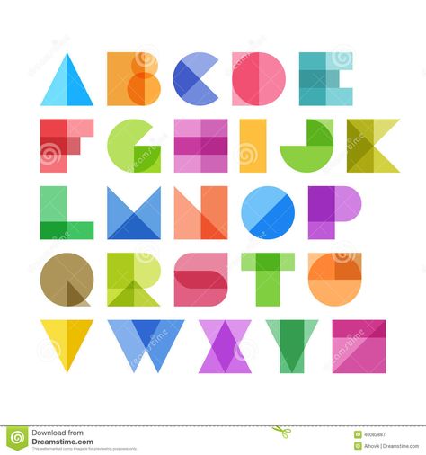 Geometric Shapes Alphabet Letters - Download From Over 29 Million High Quality Stock Photos, Images, Vectors. Sign up for FREE today. Image: 40082887 Blocky Font, Shape Alphabet, Geometric Letters, Geometric Typography, Logo Education, Geometric Alphabet, Inspiration Typographie, Design Alphabet, Geometric Font