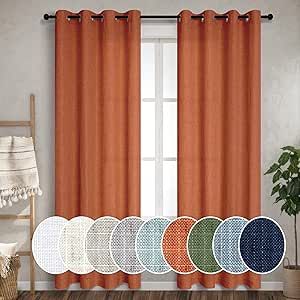 Pitalk Burnt Orange Curtains 96 Inches Long for Living Room 2 Panels Grommet Energy Efficient Drapes Lightweight Sheer Linen Terracotta Colored Curtains for Kids Bedroom Toddler Red Orange 8 FT 52x96 Burnt Orange Curtains, Colored Curtains, Curtains For Kids, Orange Curtains, Kids Curtains, Toddler Bedrooms, Big Family, Energy Efficient, Energy Efficiency