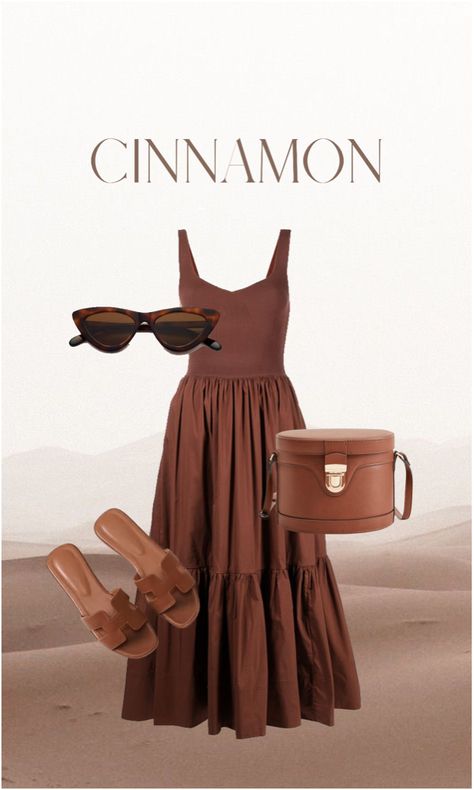 Brown Monochrome Outfit Summer, Cinnamon Outfit, Brown Monochrome Outfit, Neutral Monochromatic Outfit, Brown Monochrome, Brown Cat Eye, Monochromatic Outfit, Monochrome Outfit, Tanya Taylor