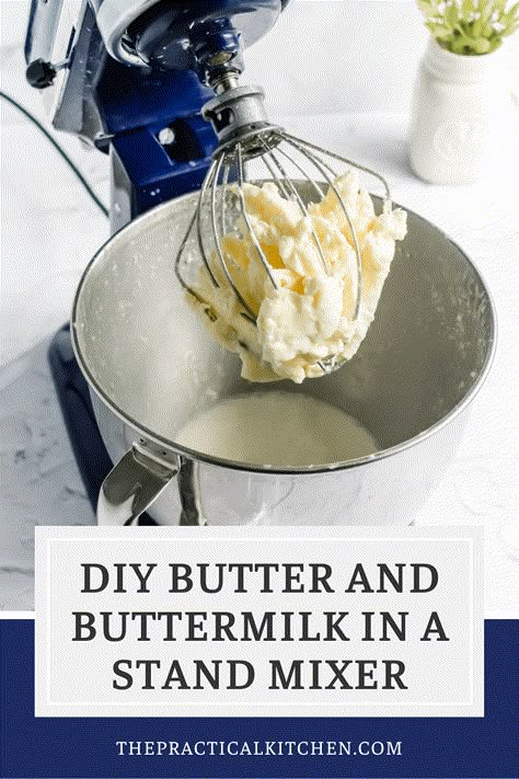 Got leftover heavy cream? Throw it in your stand mixer bowl and whisk it on high until it separates into butter and buttermilk. Stand mixer butter is so easy to make and a great way to not let food go to waste. Spread your homemade butter on toast, veggies, and more! You can use the homemade buttermilk in your favorite baked goods, too. The Practical Kitchen, Butter On Toast, Butter Recipes Homemade, Diy Stand, Diy Butter, Mixer Recipes, Making Butter, Cream Throw, Homemade Buttermilk