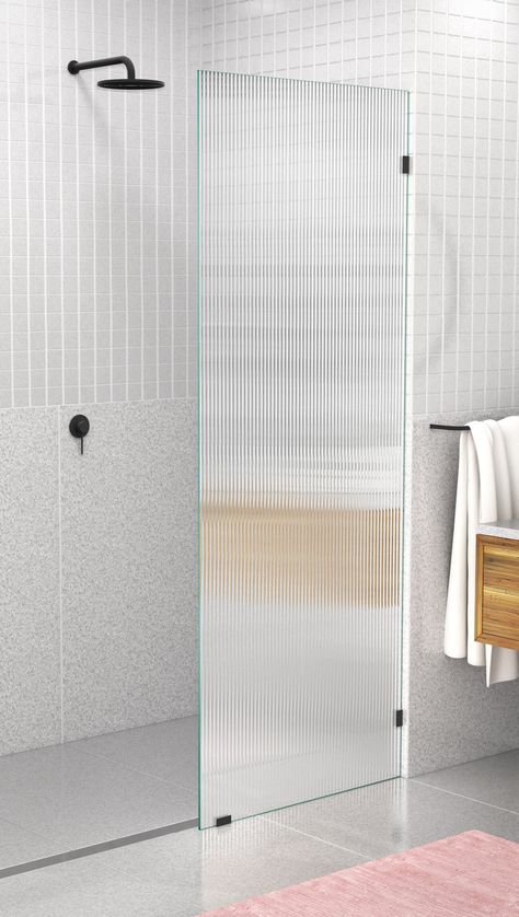 Fluted Glass Door, Frameless Door, Frameless Shower Door, Shower Panel, Fluted Glass, Frameless Shower Doors, Wayfair Furniture, Frameless Shower, Flute Glass