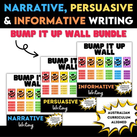 An engaging way to empower students to track their writing. Bump It Up Wall, Back To School Display, Writing Elementary, Back To School Displays, School Display, Informative Writing, Bump It, Elementary Writing, School Learning