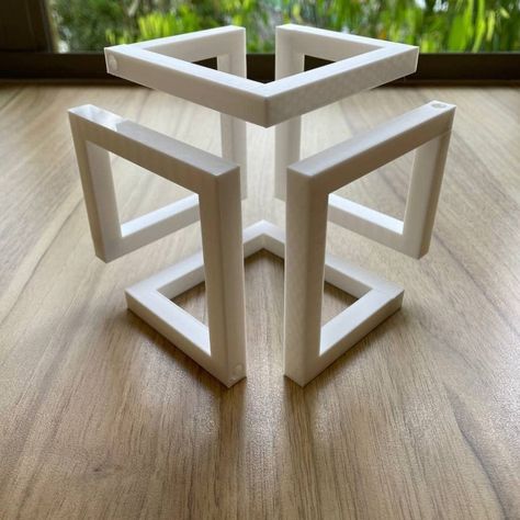 Impossible cube by matt0852 - Thingiverse Cubes Architecture Concept, 3d Cube Design, Impossible Cube, Cubic Architecture, Cubes Architecture, Art Cube, Paper Crafts Magazine, Cube Table, Landscape Architecture Drawing