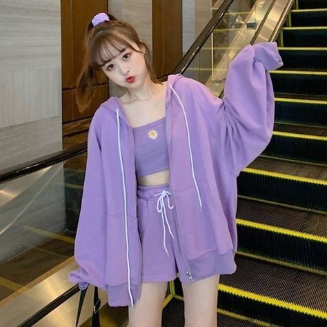 Purple Outfit, Outfit Korean Style, Dance Outfits Practice, Practice Outfits, Korean Casual Outfits, Purple Outfits, Kawaii Fashion Outfits, Korean Fashion Dress, Korean Girl Fashion