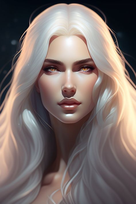 White Hair Dark Skin, Focus Illustration, Blonde Hair Characters, Long Platinum Blonde, Green Hair Girl, Artstation Concept Art, Ali Hazelwood, Fantasy Reads, Long White Hair