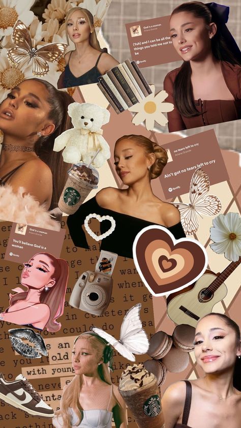 Ariana Grande {Brown Version} Ariana Grande Fall Wallpaper, Ariana Wallpaper Aesthetic, Aesthetic Celebrity Wallpaper, Ariana Grande Username Ideas, Ariana Grande Cute Wallpapers, Arianna Grande Aesthetic Wallpaper, Ariana Grande Wallpaper Lockscreen, Ariana Grande Wallpapers Aesthetic, Aesthetic Wallpaper Ariana Grande