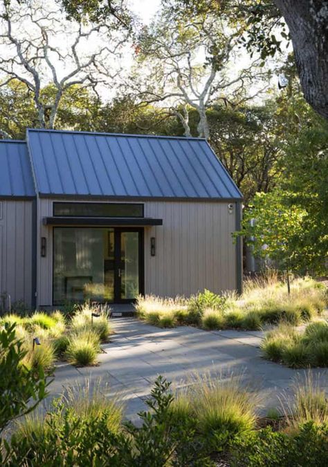 One Kindesign Therapeutic Garden, Vineyard Home, Barn Office, Farmhouse Exteriors, Healdsburg California, Sonoma Wine Country, Modern Ranch, Getaway Cabins, Modern Farmhouse Exterior