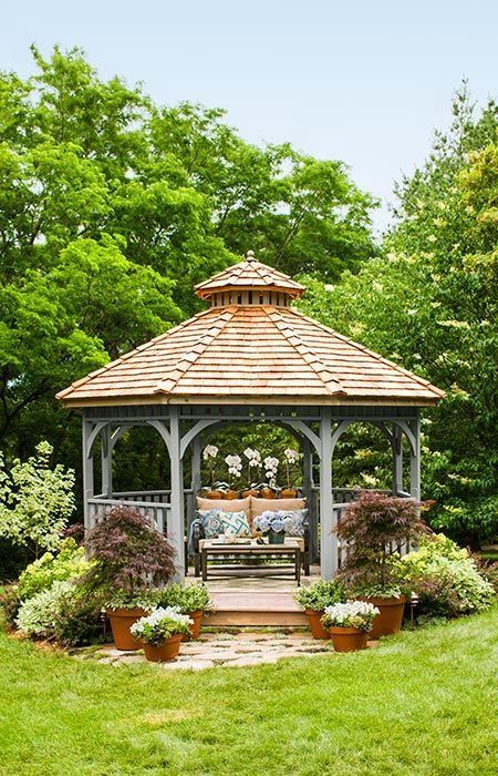 Gazebo Design Ideas, Gazebo Ideas Backyard, Nice Backyard, Gazebo Design, Backyard Escape, Gazebo Ideas, Gazebo Plans, Backyard Playhouse, Wooden Gazebo