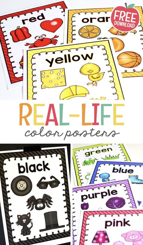 Color Posters For Preschool, Color Projects For Kindergarten, Free Color Posters For Preschool, Ecse Classroom Activities, Preschool Classroom Posters Free Printables, Class Decoration Ideas Preschool Classroom Organization, Color Math Activities Preschool, Colors Posters Free Printable, Early Preschool Classroom Decor