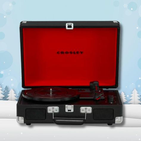 Under-$50 Present Ideas for Everyone on Your List Record Player With Speakers, Crosley Record Player, Vinyl Record Storage Box, Store Vinyl Records, Crosley Cruiser, Vinyl Record Frame, Record Player Speakers, Record Storage Box, Crosley Radio