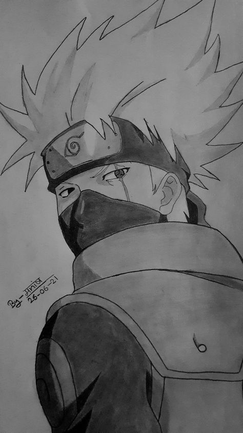 Kakashi pencil sketch Kakashi Hatake Pencil Sketch, Kakashi Pencil Sketch, Kakashi Drawing Pencil, Kakashi Sketch Drawings, Anime Guy Sketch Pencil, Kakashi Drawing Art, Naruto Pencil Sketch, Kakashi Sketch, Itachi Drawing