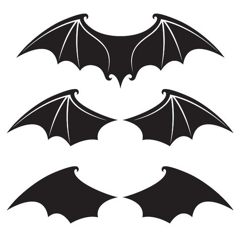 Bat Wing Outline, Bat Wings Illustration, How To Draw Bat Wings, Bat Wing Template, Bat Wings Drawing, Pumpkin Carving Bat, Bat Wing Tattoo, Evil Wings, Bats Wings