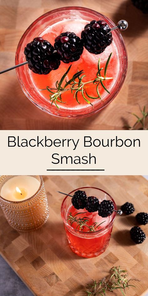 This blackberry bourbon smash cocktail is an easy-to-make craft cocktail. Make with a homemade brown sugar blackberry and rosemary simple syrup, dash of fresh lime juice, bourbon and a splash of club soda. This is a cocktail that is meant to impress your guests. Crafty Cocktails, Blackberry Smash Cocktail, Blackberry Smash, Blackberry Rosemary Cocktail, Smash Cocktails, Rosemary Bourbon Cocktail, Blackberry Syrup Cocktails, Bourbon Smash Cocktail Recipes, Bourbon Signature Cocktail