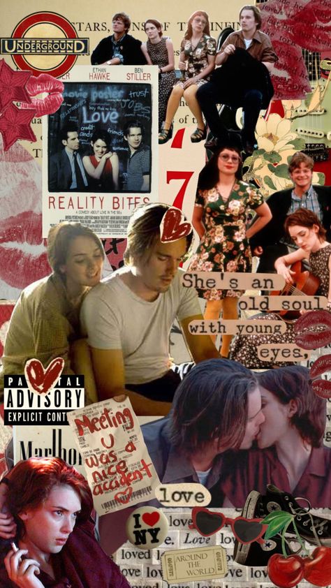 Reality Bites Poster, Reality Bites Fashion, Reality Bites Aesthetic, Reality Bites Winona Ryder, Reality Bites Movie, 90s Scrapbook, Movie Scrapbook, Movie Inspiration, Healing Aura