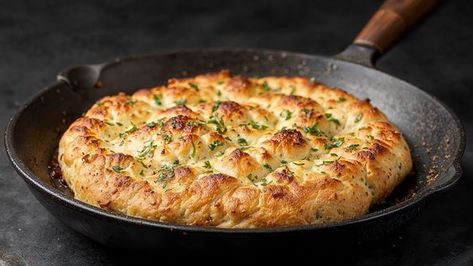 Turkish Bread Recipe, Jenny Can Cook, Pull Apart Recipes, Bread Pull Apart, Turkish Bread, Skillet Bread, Bread Garlic, Bread Pull Apart Recipes, Onion Bread