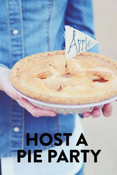 Host a Thanksgiving Pie Party Pie Social Ideas, Pie Night Party, Pie Party Favors, Pie Party Ideas, Pie Social, Pumpkin Pie Martini, Simple Thanksgiving, Thanksgiving Pie, Dessert Shots