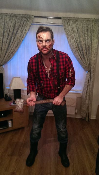 Lumber Jack Costumes, Mens Zombie Makeup, Lumber Jack Costume, Lumberjack Halloween Costume, Lumberjack Halloween, Zombie Pub Crawl, Custome Ideas, Lumberjack Costume, Jack Costume