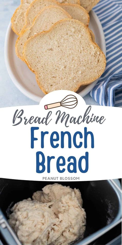 Crusty Bread Bread Machine, French Bread For Bread Machine, Bread Machine French Bread Recipe, French Bread In Bread Machine Recipe, Break Maker Recipes Bread Machines, Bread Machine Crusty Bread, Bread Machine Cornbread, Crusty Bread Machine Recipes, French Bread Machine Recipes