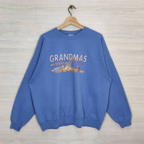 Excited to share the latest addition to my #etsy shop: Grandma Christmas Crewneck Sweatshirt Vintage X-Large Hanes Grandmas Sweater Jumper Pullover Baggy Blue Unisex Size XL #grandkids #mom #christmaspullover #gifts https://etsy.me/3tfo5Ya Christmas Crewneck Sweatshirt, Grandma Christmas, Grandmas Christmas, Grandma Sweater, Christmas Crewneck, Football Sweatshirt, Sweater Jumper, Sweatshirt Vintage, 로고 디자인